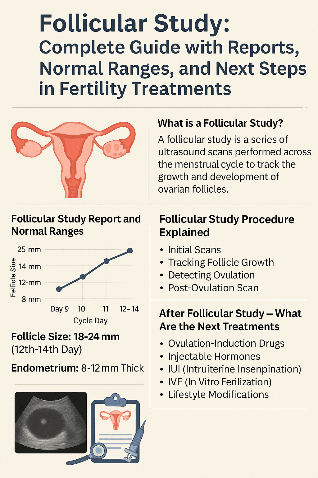 infographic of follicular study normal values