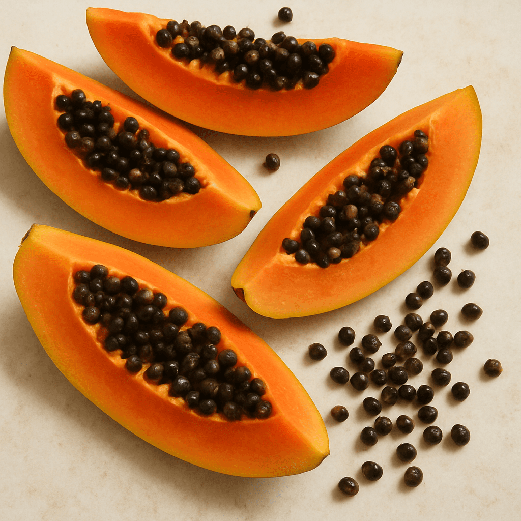 cut pieces of papaya